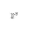 Baguette diamond earrings white