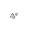 Diamond Trillium Flower Earrings white