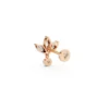 Lotus flower earring with dangling diamond rose (2)