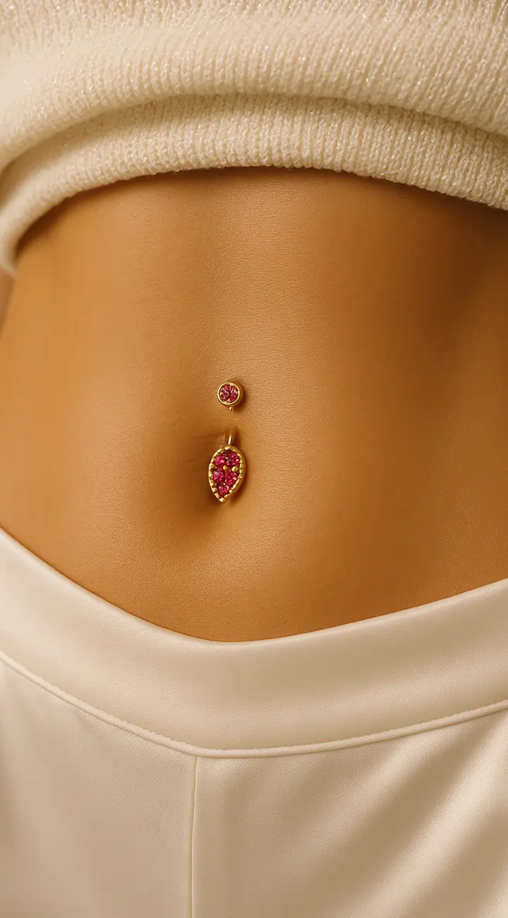 Ruby Almond Shaped Belly Jewellery Yellow (1)