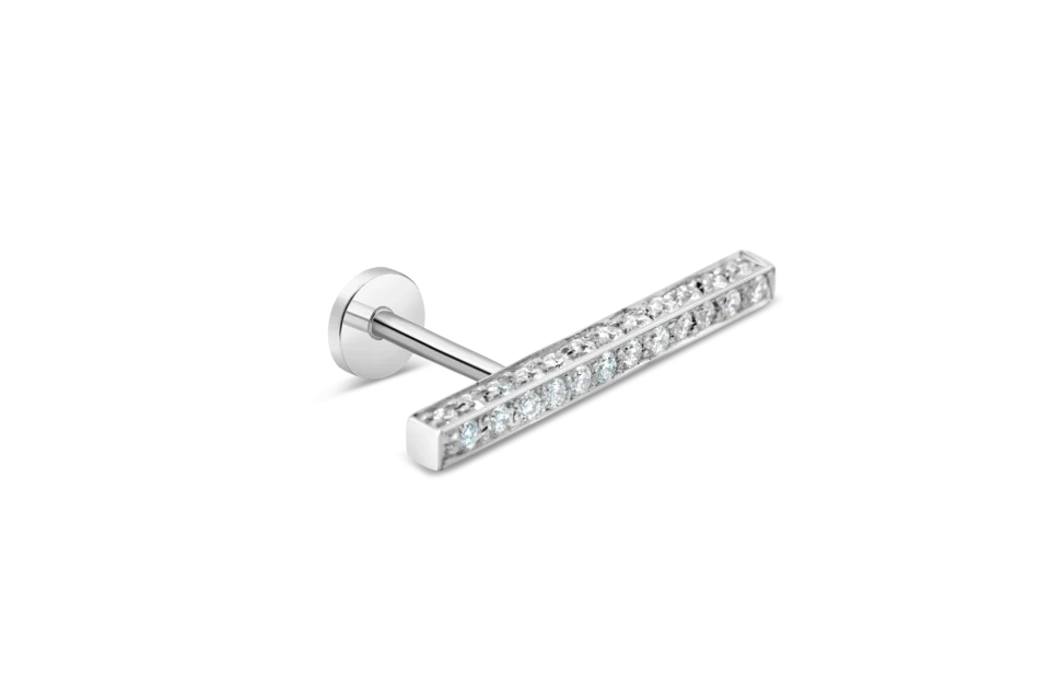 18mm vertical diamond earring white