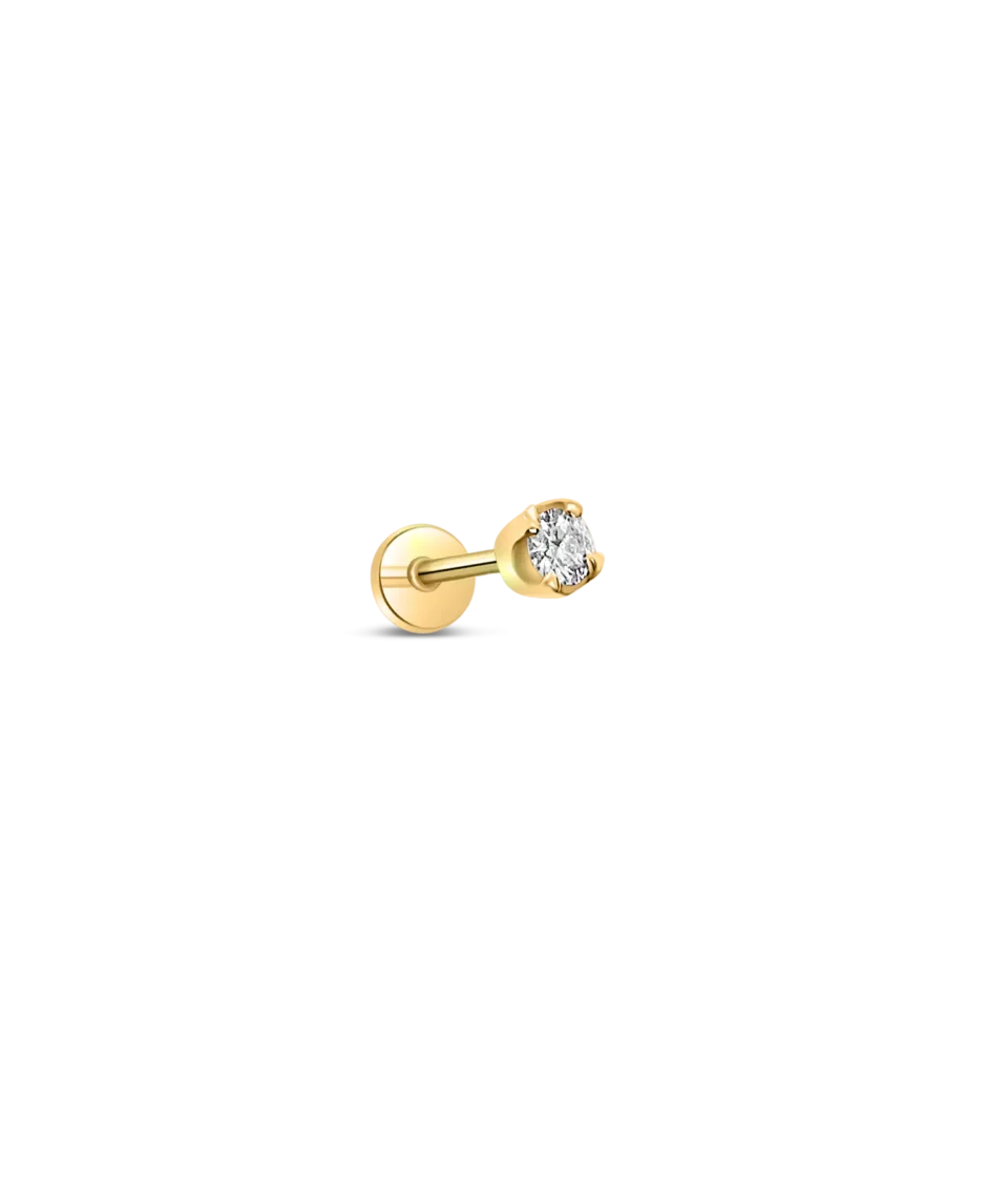 Diamond earring 5 mm yellow