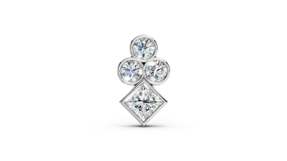 Diamond rhombe shaved with three white (2)