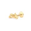 Yellow Gold Heroine Word Earrings